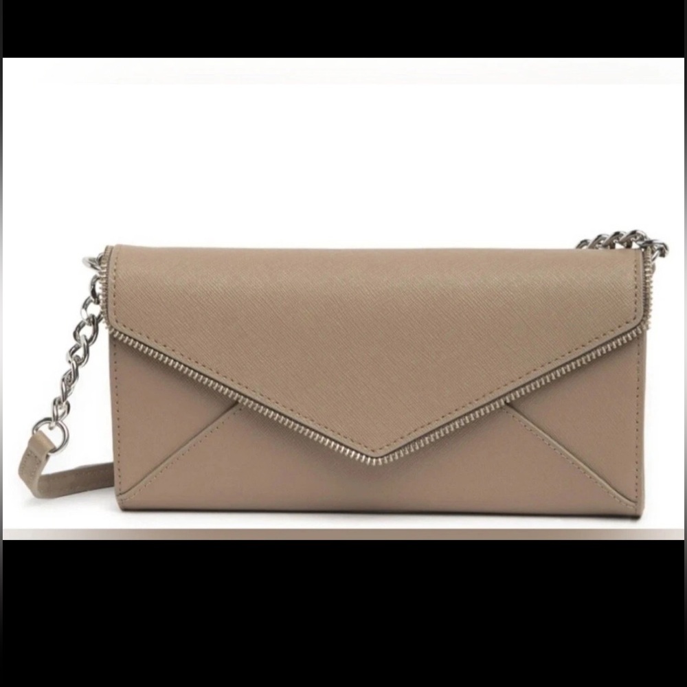 Rebecca Minkoff baguette w/ removable strap taupe